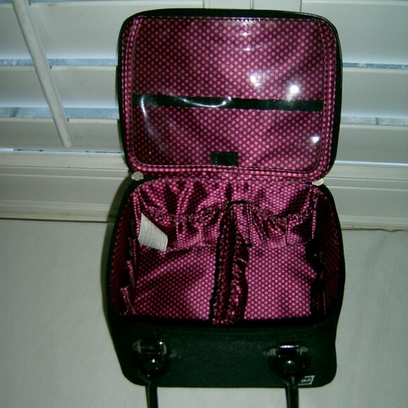 Vintage CABOODLES Envy Black Makeup Cosmetics Travel Case Tote Bag, VGUC - Picture 3 of 5
